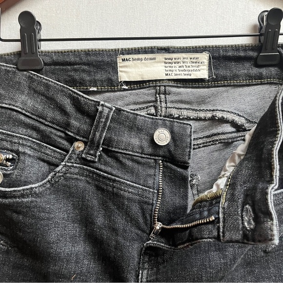 Mac Hemp Denim Mid Rise Women's Black Slim Jeans Sz 30 - Picture 8 of 14